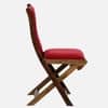 Lora Sheesham Wood Upholstered Folding Chair in Red Colour by Bohemiana