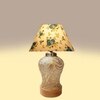 Devansh Conical Multicolor  Cotton Shade  Lamp With  Wood & Mosaicglass Base For Decoration /Office/Home/Gifting/Study For Decoration /Office/Home/Gifting/Study -(10X10X14.5) Inches -
