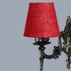 Devansh Metal Electric Wall Light in Antique Gold Colour with Maroon Shade Count of 1 Light