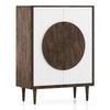 Satsuki Solid Wood Bar Cabinet in White and Walnut finish