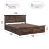 Prashiv Sheesham Wood King Size Bed In Provincial Teak Finish  With Hydraulic Storage (72 x 78 inches)