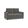 Apollo Compact High Back 2 Seater Fabric Sofa in Ash Grey Velvet Colour