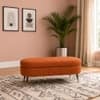 Doe Buck Luxury Boucle Storage Bench in Rust Colour with Gold Tipped Legs