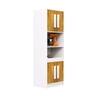 Hexa Red Crockery Unit Multipurpose Wooden Cabinet in Frosty White And Giant Wood Colour
