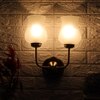 Devansh Metal Electric Wall Light in Gold Colour with White Shade Count of 2 Lights