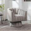 Morrow Swivel Solid Wood Round Chair in Grey Colour
