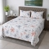 Elara Off White Floral 400 TC Cotton Flat Super King Size Bedsheet with 2 Pillow Covers – Threads