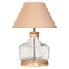 Tuscan Glass and Wood Table Lamp With Beige Cotton Shade