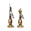 Desert Art Metal Handpainted Couple Musician Showpiece Set of 2