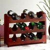 Ikiriya Sheesham Wood Accent Wine Rack in Honey Finish
