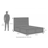 Avon Solid Wood Queen Size Bed With Box Storage (Danish Walnut Finish, Moss Green Colour)