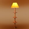 Devansh Shelf Wooden Floor Lamp