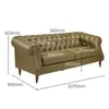 Fairmont 3 Seater Leatherette Sole in Olive Green Colour