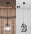Tindori Clear Crystal With Black Metal Small Hanging Pendant Light