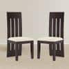 Sinai Dining Chair Set Of 2 In Mahagony Finish With Camilla Ivory Colour