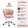 Doe Buck Preglo Pink Velvet Upholstered Swivel Office Chair