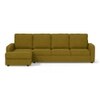 Apollo Compact Sofa (Colour : Olive Green, Cushion : Soft, Back Type : High Back, Seating Capacity : Left Aligned 3 Seater + Left Aligned Chaise + Ottoman)