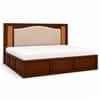 Reva Solid Wood Compact King Bed Box Storage Provincial Teak Finish Mattress 72 x 72 Inches