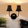 Devansh Dual Black Wallmounted Lamp With Cotton Black Shade