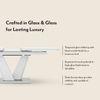 Caribu Glass 6 To 8 Seater Extendable Dining Table In White High Gloss Finish