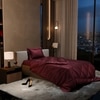 Stoa Paris Comforter for Single Bed, 300TC Satin Comforters in Velvet Wine