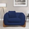 Amala Velvet 1 Seater Sofa in Navy Blue Colour