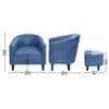 Valencia Accent Chair With Ottoman & Cushion - Blue