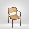 Kepler Brooks Zen Cafeteria Dining Chair With Arms in Brown Colour