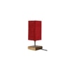 Finnick Maroon Jute table lamp with Square Natural Wood Base