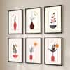 The Castle Decor Boho Abstract Botanical Wall Art Set of 6 Design 5 11x17 Inch
