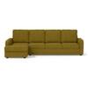 Apollo Sofa (Colour : Olive Green, Cushion : Hard, Back Type : High Back, Seating Capacity : Left Aligned 3 Seater + Left Aligned Chaise + Ottoman)