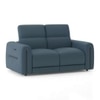 Linaro Leather Two Seater Double Motor Recliner In Blue Colour