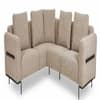 Milo Ergonomic Modular Corner Sectional Sofa 6 Seater Black Metal Legs Beige