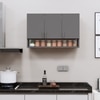 3 Doors Modular Wall Mounted Kitchen Cabinet With Organizer Shelf In Slate Slate Grey Finish