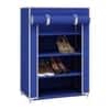 Josh 12 Pair Shoe Rack in Blue Finish