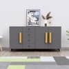 Hexa Red Multipurpose Storage Cabinet With 4 Drawer 3 Door in Giant Wood And Slate Grey Colour
