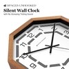 Octagonal Wooden Wall Clock with Natural Finish