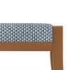 Ibha Solid Wood Single Seater Entryway Bench In Amber Walnut Finish with Indigo Crest Colour