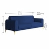 Veniza Velvet 3 Seater Sofa In Navy Blue Colour