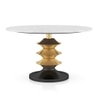 Mira Banswara Marble And Metal Coffee Table In Glossy Gold Finish