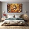 The Castle Decor Lord Ganesh Ji Wall Painting Wooden Framed Digital Painting 27x48 Inch (Style 1)
