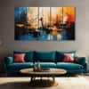 The Castle Decor Abstract Art Wall Painting Wooden Framed Digital Painting 27x48 Inch (Style 22)