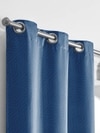 Stoa Paris Satin Window Curtain, 70% Blackout Curtains,   Privacy Lining, Pack of 2, Versailles - Blue Monarch