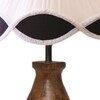 Devansh Multi Vintage  Cotton Table Lamp With  Wood Natural Base (10X12.5 Inches)-40