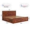 Shashi Solid Wood Queen Size Bed With Box & Front Drawer Storage Bed In Honey Oak Finish
