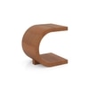 Keno Solid Wood Rectangular Side Table In Amber Walnut Finish