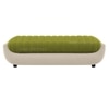 Marko Velvet 2 Seater 5 Feet Ottoman Bench in Mint Green & Cream  Color