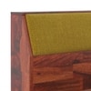 Jennings Solid Wood King Size Box Storage Bed In Honey Finish, Fabric - Olive Green Honduras