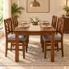 Globally Indian Ankura Solid Sheesham Wood 4 Seater Dining Table Set 4 Chairs Grey
