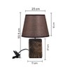 Short Table Lamp Brown Compact Contemporary Design